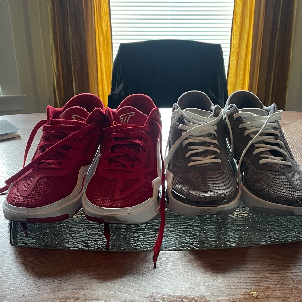 🔥Jordan Athletic Shoes in Red and Gray. This is a two for one hot deal.🔥